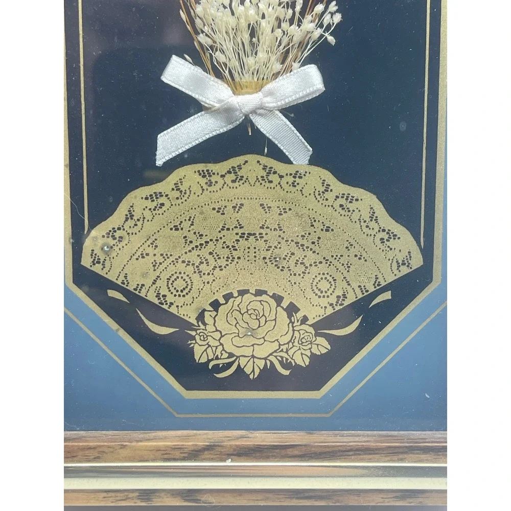 Vtg Elgin Quartz Wall Clock Wood Brass Trim 80s 90s Fan‎ Flowers USA works read